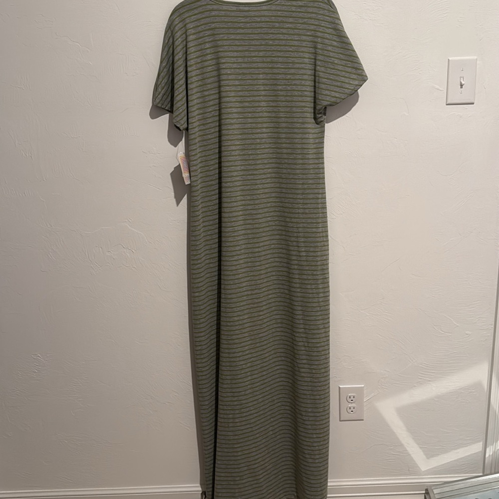 New LulaRoe Maria Striped Green Maxi Dress 58 - Picture 5 of 5